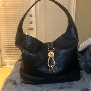 Dooney & Bourke black Pebble leather hobo bag